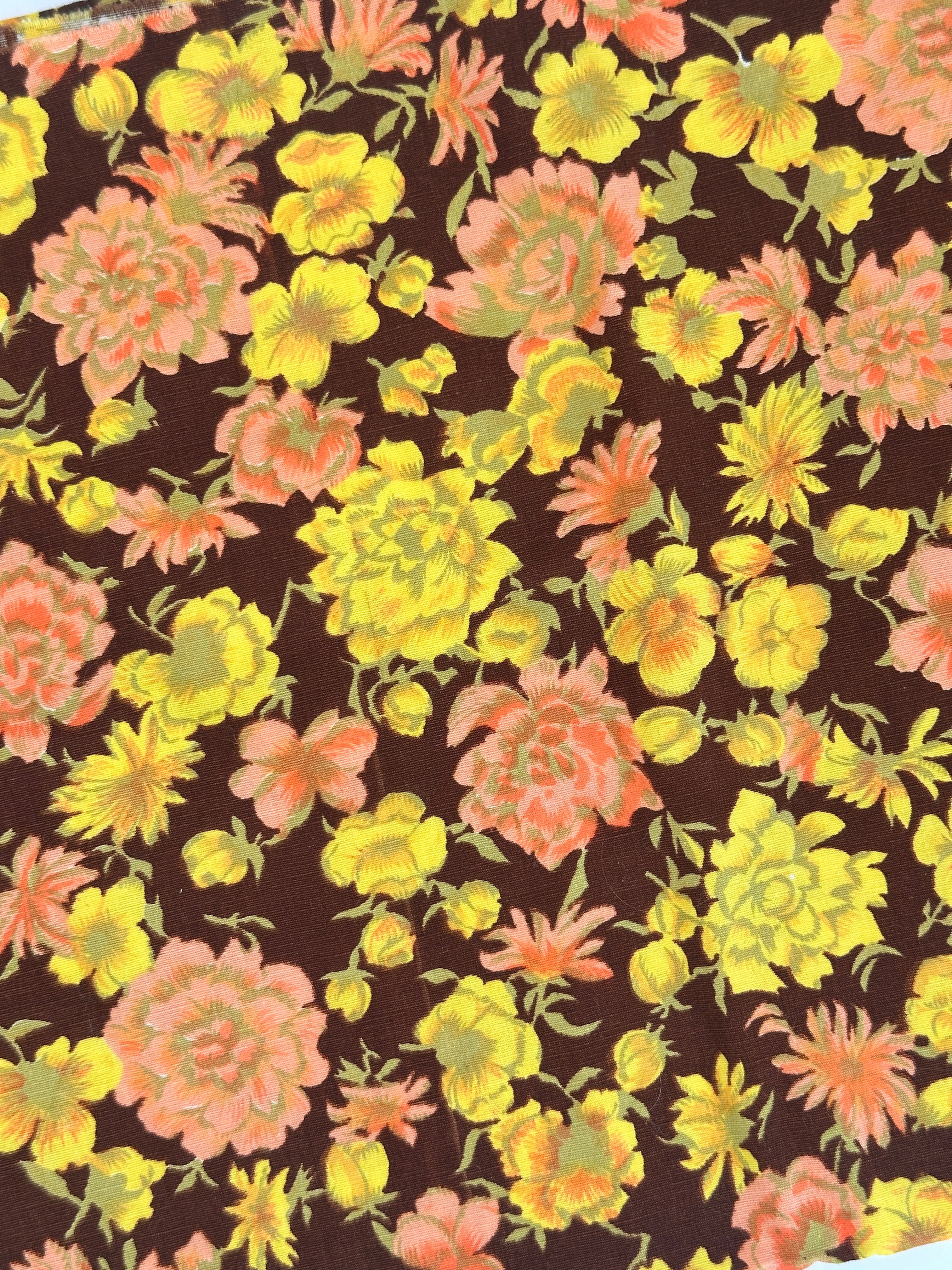 Fall Floral 5 - Vintage Fabric - Size: 26"x54"