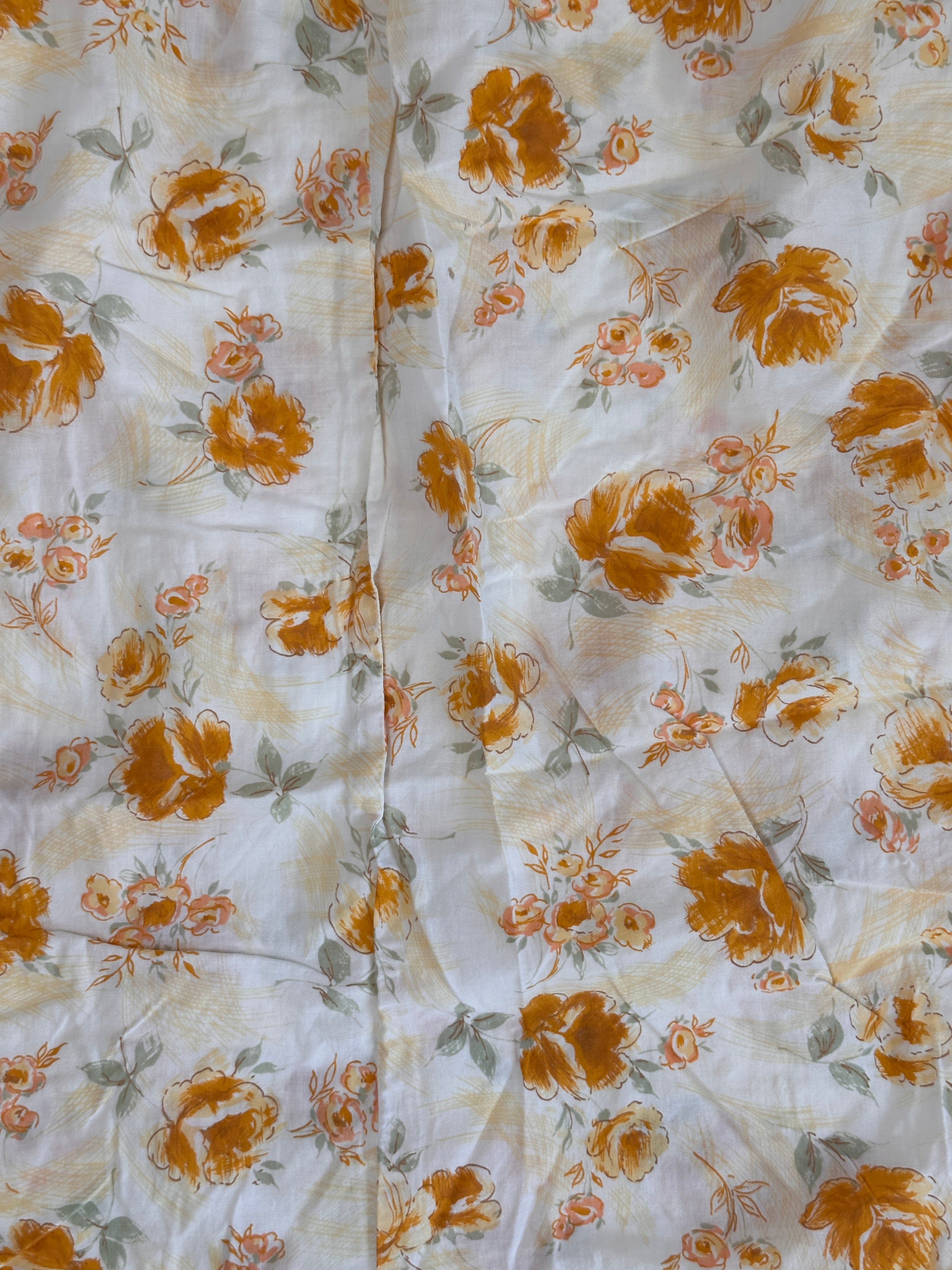Golden Floral - Vintage Fabric - Size: 66"x88"