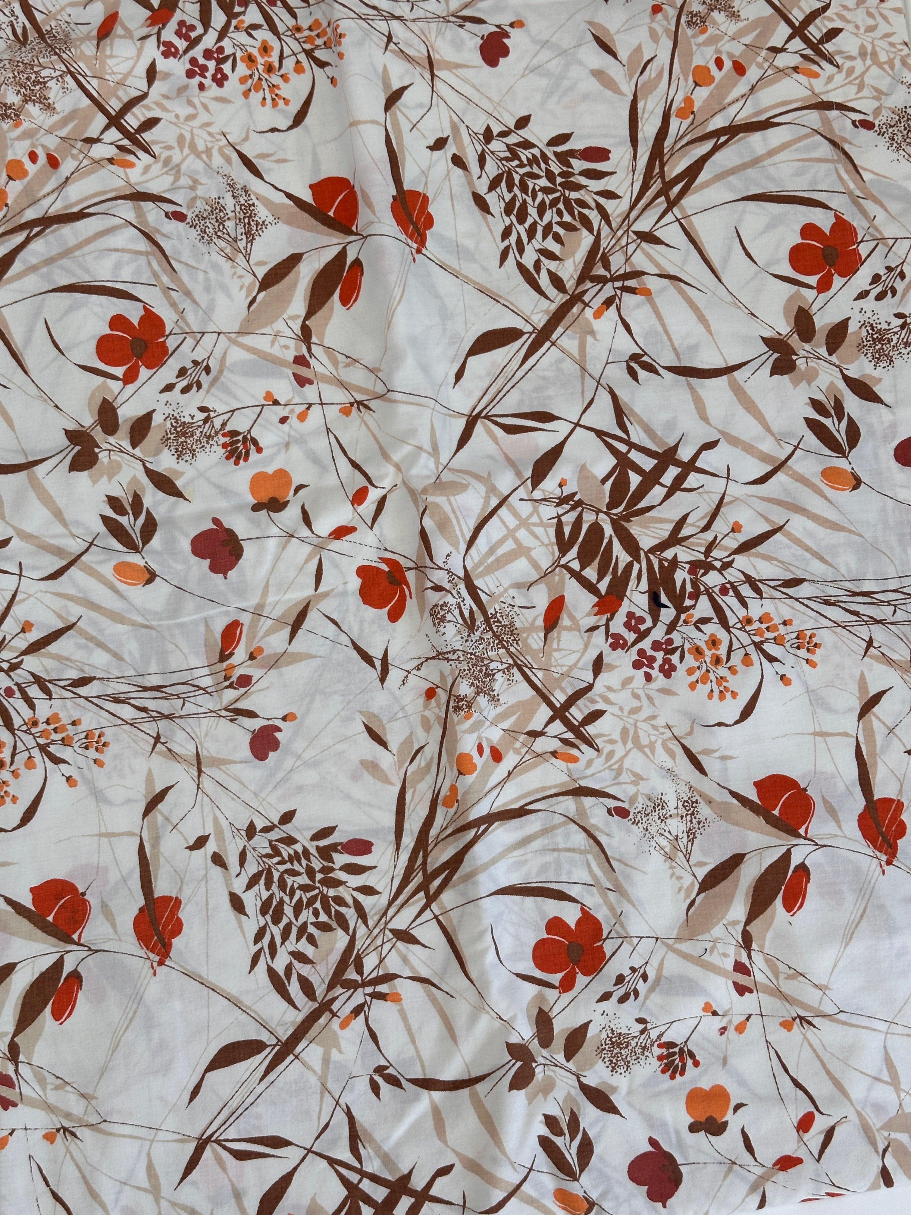 Fall Floral 7 - Vintage Fabric - Size: Twin Flat