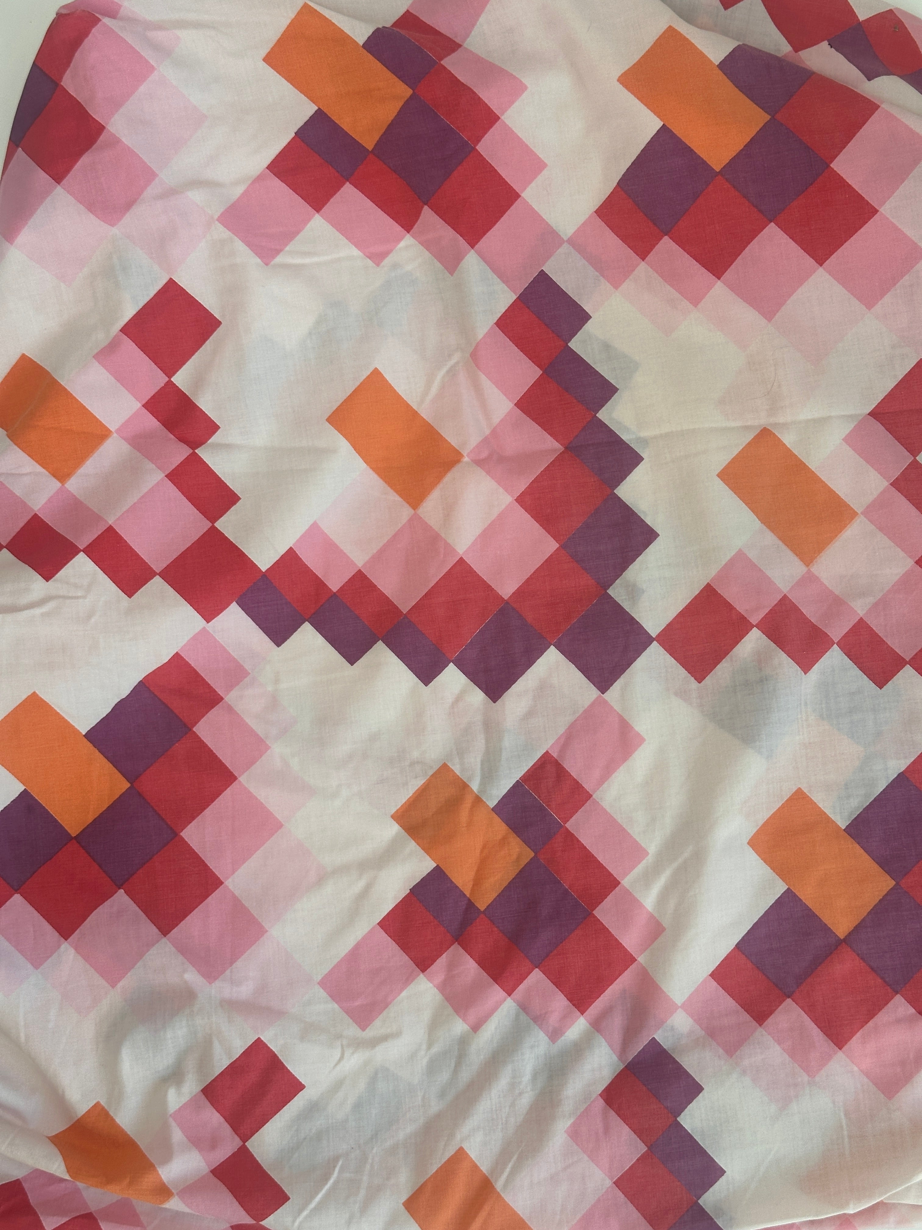Pink Pixel - Vintage Fabric - Size: 80"x80"